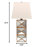 6.25 X 6.75 X 27.5 Gold Modern Illusionary Mirrored Base - Table Lamp - Homeroots - Flyclothing LLC