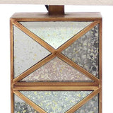 6.25 X 6.75 X 27.5 Gold Modern Illusionary Mirrored Base - Table Lamp - Homeroots - Flyclothing LLC