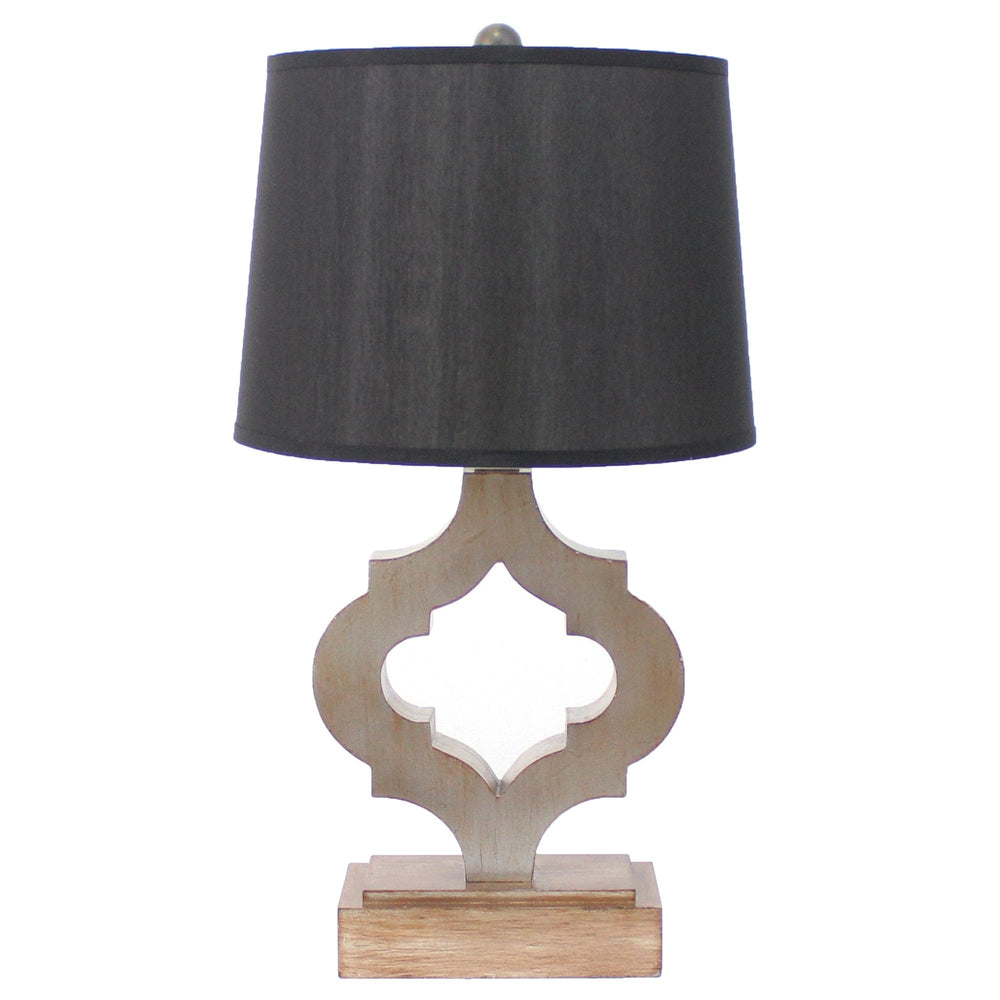 12 X 14 X 25.25 Black Traditional Wooden Linen Shade - Table Lamp - Homeroots - Flyclothing LLC