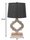 12 X 14 X 25.25 Black Traditional Wooden Linen Shade - Table Lamp - Homeroots - Flyclothing LLC