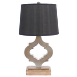 12 X 14 X 25.25 Black Traditional Wooden Linen Shade - Table Lamp - Homeroots - Flyclothing LLC