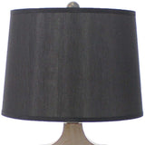 12 X 14 X 25.25 Black Traditional Wooden Linen Shade - Table Lamp - Homeroots - Flyclothing LLC