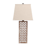 6 X 6 X 27.5 Tan Metal Mirror - Table Lamp - Homeroots - Flyclothing LLC