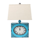 7 X 7 X 22 Blue Vintage Metal Clock Base - Table Lamp - Homeroots - Flyclothing LLC
