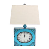 7 X 7 X 22 Blue Vintage Metal Clock Base - Table Lamp - Homeroots - Flyclothing LLC