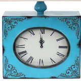 7 X 7 X 22 Blue Vintage Metal Clock Base - Table Lamp - Homeroots - Flyclothing LLC