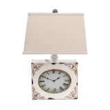 7 X 7 X 22 White Vintage Metal Clock Base - Table Lamp - Homeroots - Flyclothing LLC