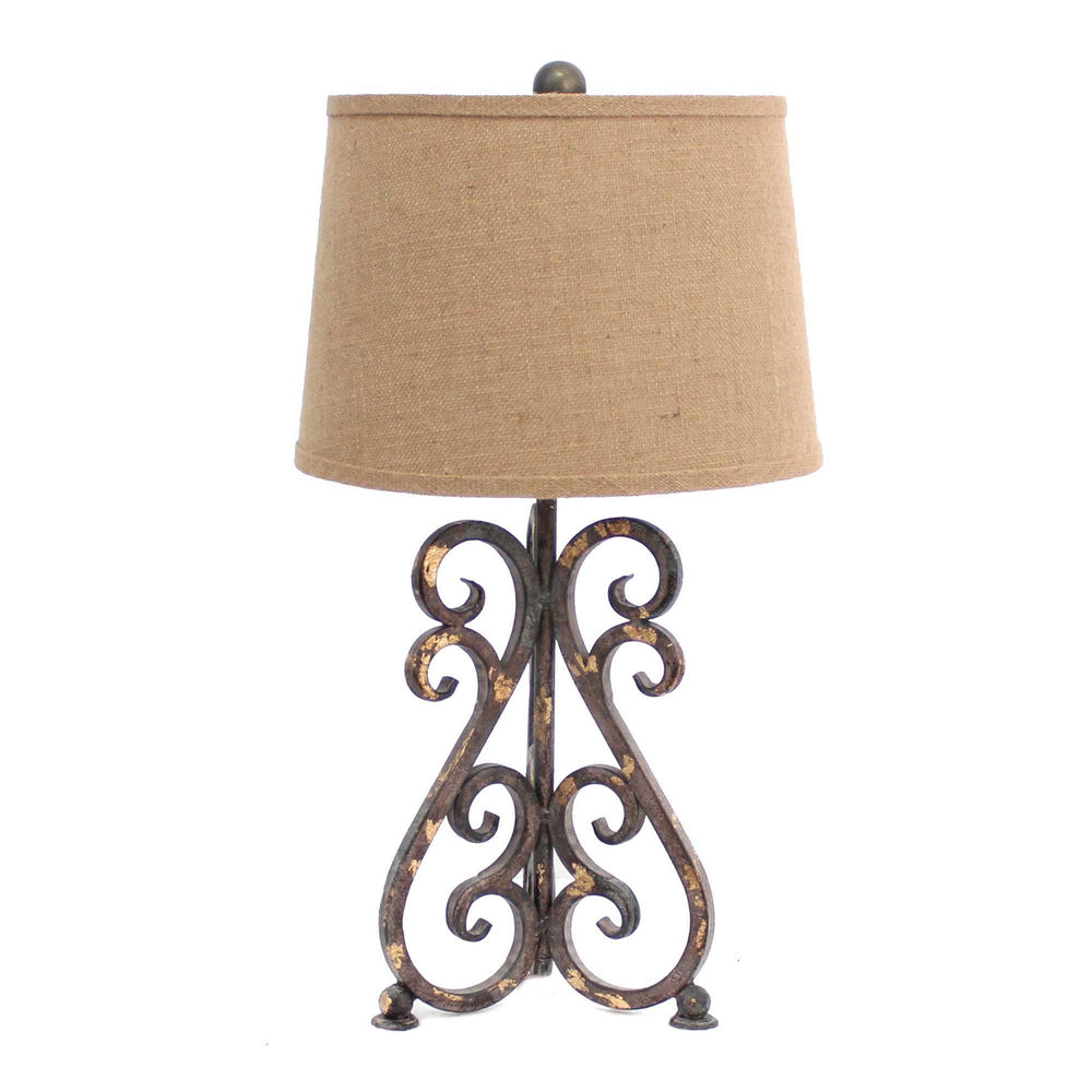13 X 11 X 23.75 Bronze Vintage Metal Khaki Linen Shade - Table Lamp - Homeroots - Flyclothing LLC