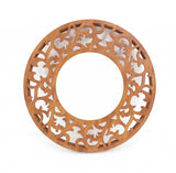 24" Brown Round Framed Accent Mirror - Homeroots - Flyclothing LLC