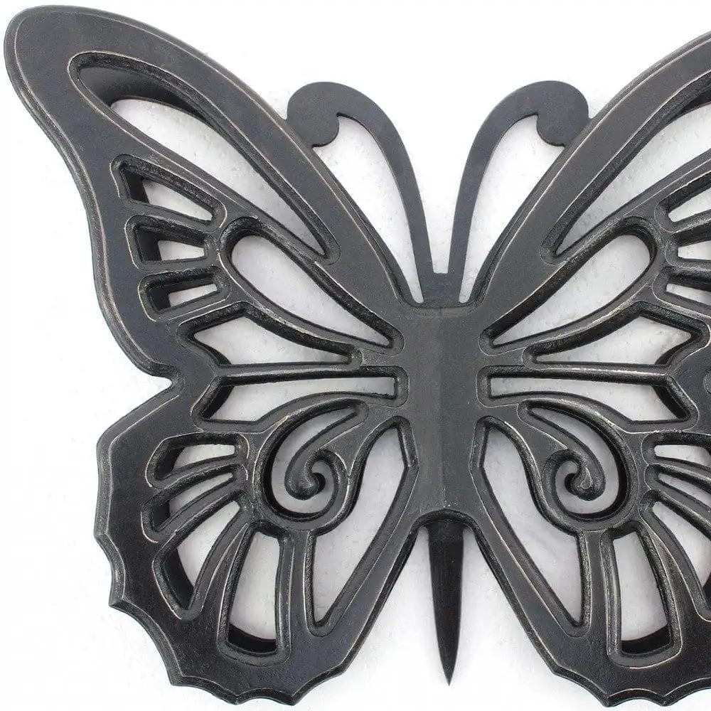 23" X 19" Black Rustic Butterfly Wooden Wall Decor - Homeroots - Flyclothing LLC