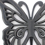 23" X 19" Black Rustic Butterfly Wooden Wall Decor - Homeroots - Flyclothing LLC