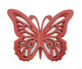 23" X 19" X 4" Red Rustic Butterfly Wooden Wall Decor - Homeroots - Flyclothing LLC