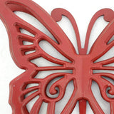 23" X 19" X 4" Red Rustic Butterfly Wooden Wall Decor - Homeroots - Flyclothing LLC