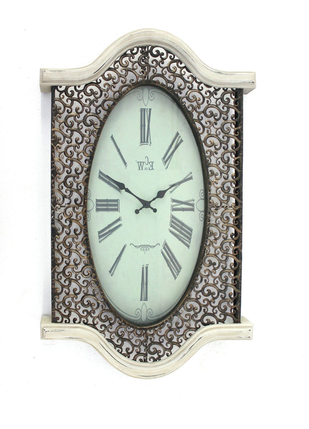 20" Novelty White Glass Analog Wall Clock - Homeroots - Flyclothing LLC