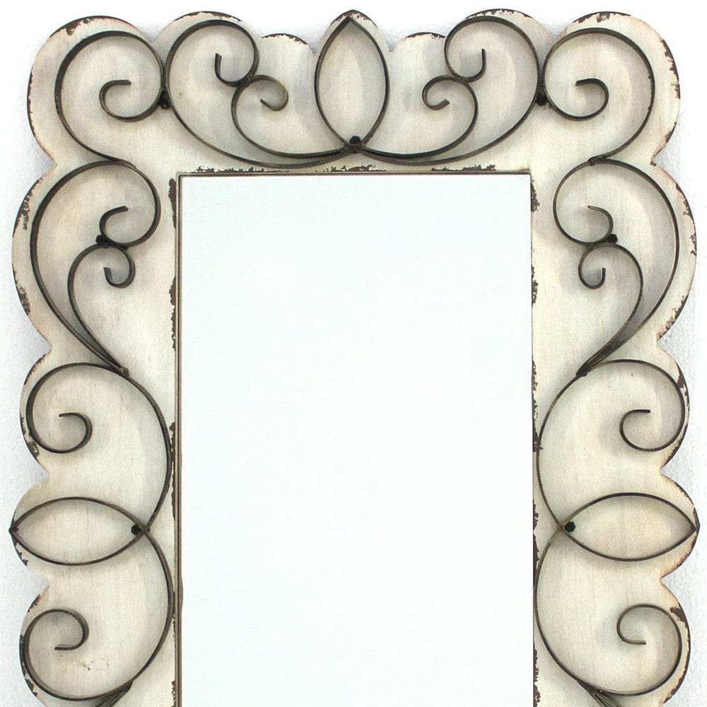 White Framed Accent Mirror - Homeroots - Flyclothing LLC