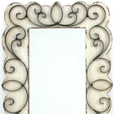White Framed Accent Mirror - Homeroots - Flyclothing LLC