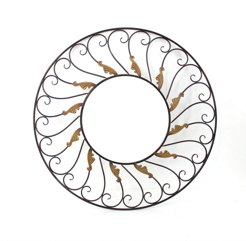 Bronze Round Accent Metal Mirror - Homeroots - Flyclothing LLC