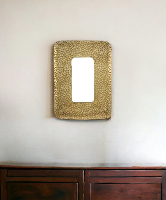 28" Gold Metal Framed Accent Mirror - Homeroots