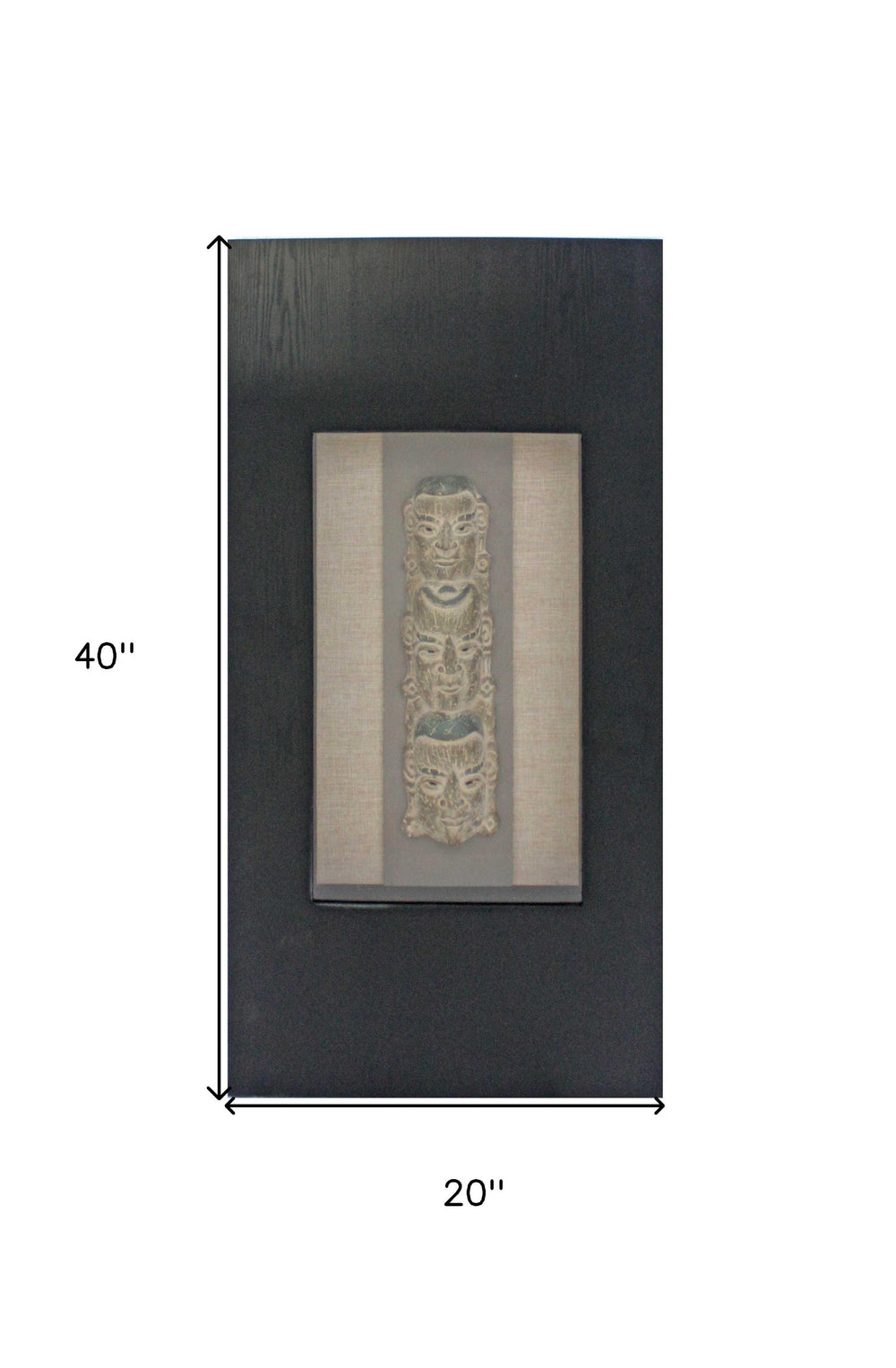 40" X 20" X 3" Black & Brown Facial-Makeup Patterned Plaque - Wall Decor - Homeroots - Flyclothing LLC