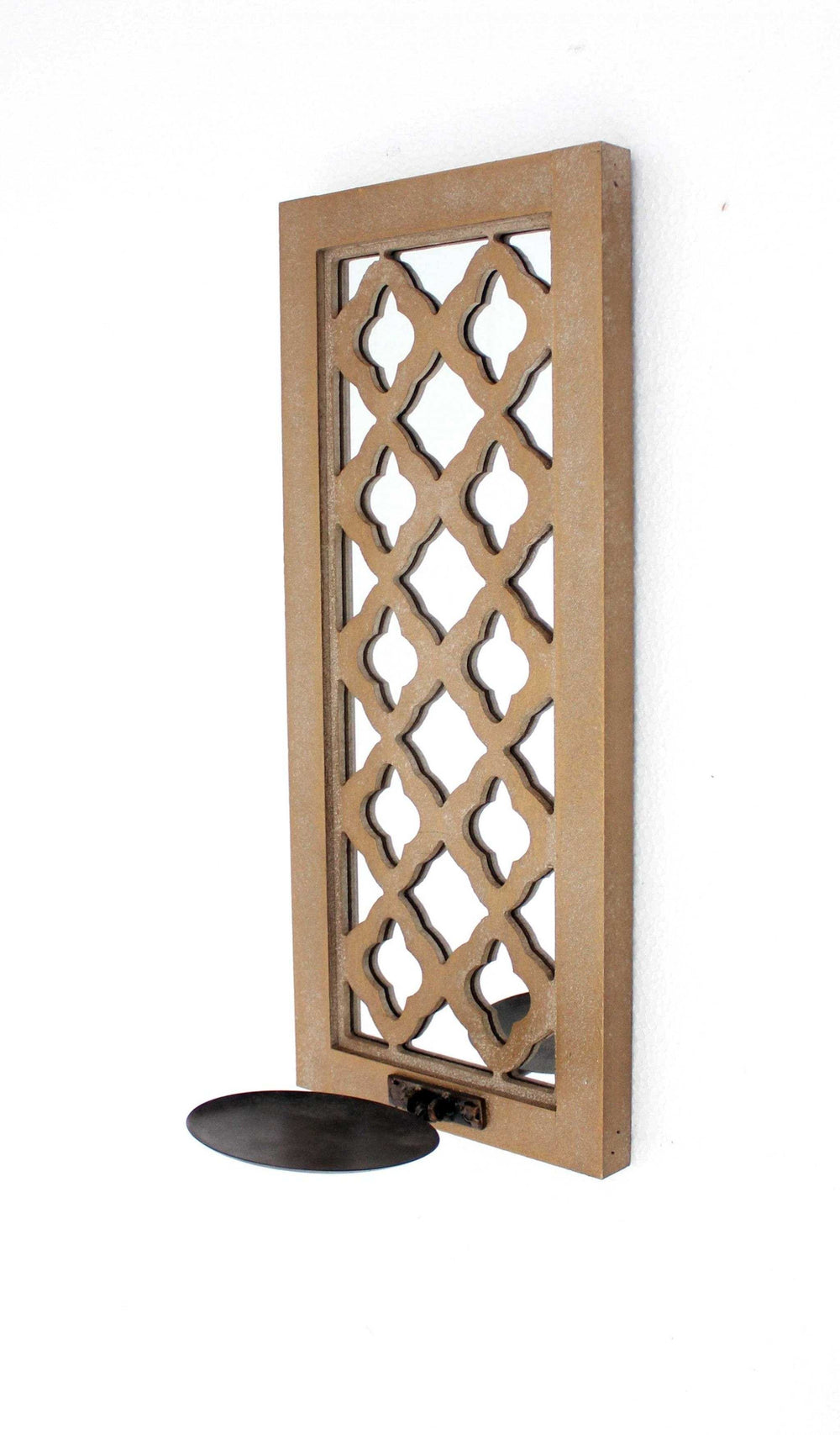 6 X 7.5 X 17 Tan Wooden Cross - Candle Holder Sconce - Homeroots - Flyclothing LLC