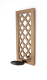 6 X 7.5 X 17 Tan Wooden Cross - Candle Holder Sconce - Homeroots - Flyclothing LLC