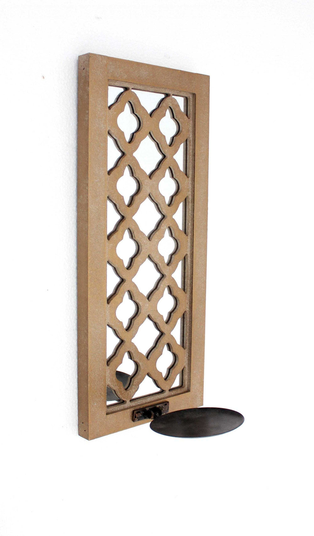 6 X 7.5 X 17 Tan Wooden Cross - Candle Holder Sconce - Homeroots - Flyclothing LLC