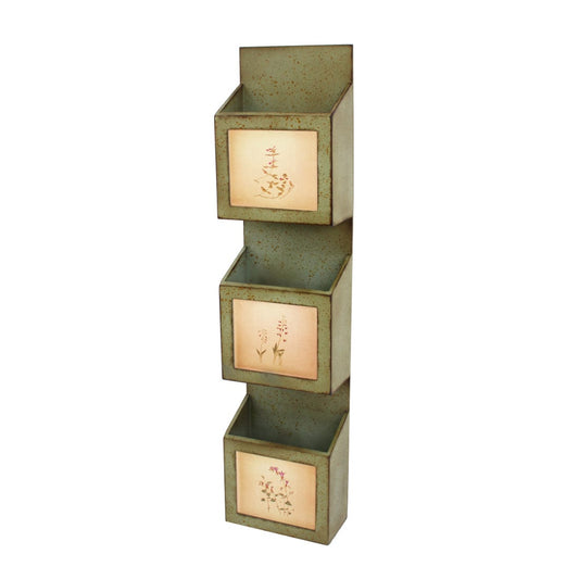 42" X 10" X 5" Green Rustic Vertical - Newspaper & Magazine Rack - Homeroots