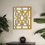 24" X 24" X 1" Bright Gold Mirrored Wooden Wall Decor - Homeroots - Flyclothing LLC
