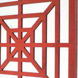 24" X 24" X 1" Red Mirrored Wooden Wall Decor - Homeroots - Flyclothing LLC