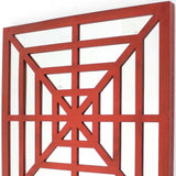 24" X 24" X 1" Red Mirrored Wooden Wall Decor - Homeroots - Flyclothing LLC
