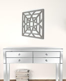 24" X 24" X 1" Gray Mirrored Square Wooden Wall Decor - Homeroots - Flyclothing LLC