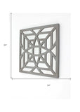 24" X 24" X 1" Gray Mirrored Square Wooden Wall Decor - Homeroots - Flyclothing LLC