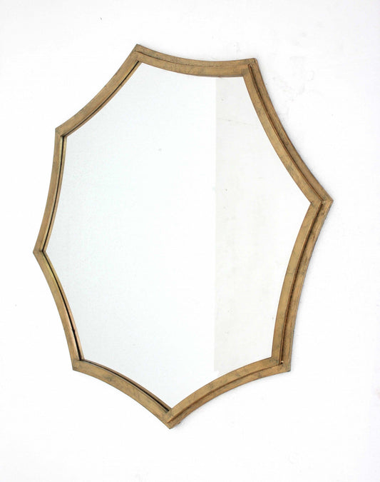 33" Gold Octagon Metal Framed Accent Mirror - Homeroots