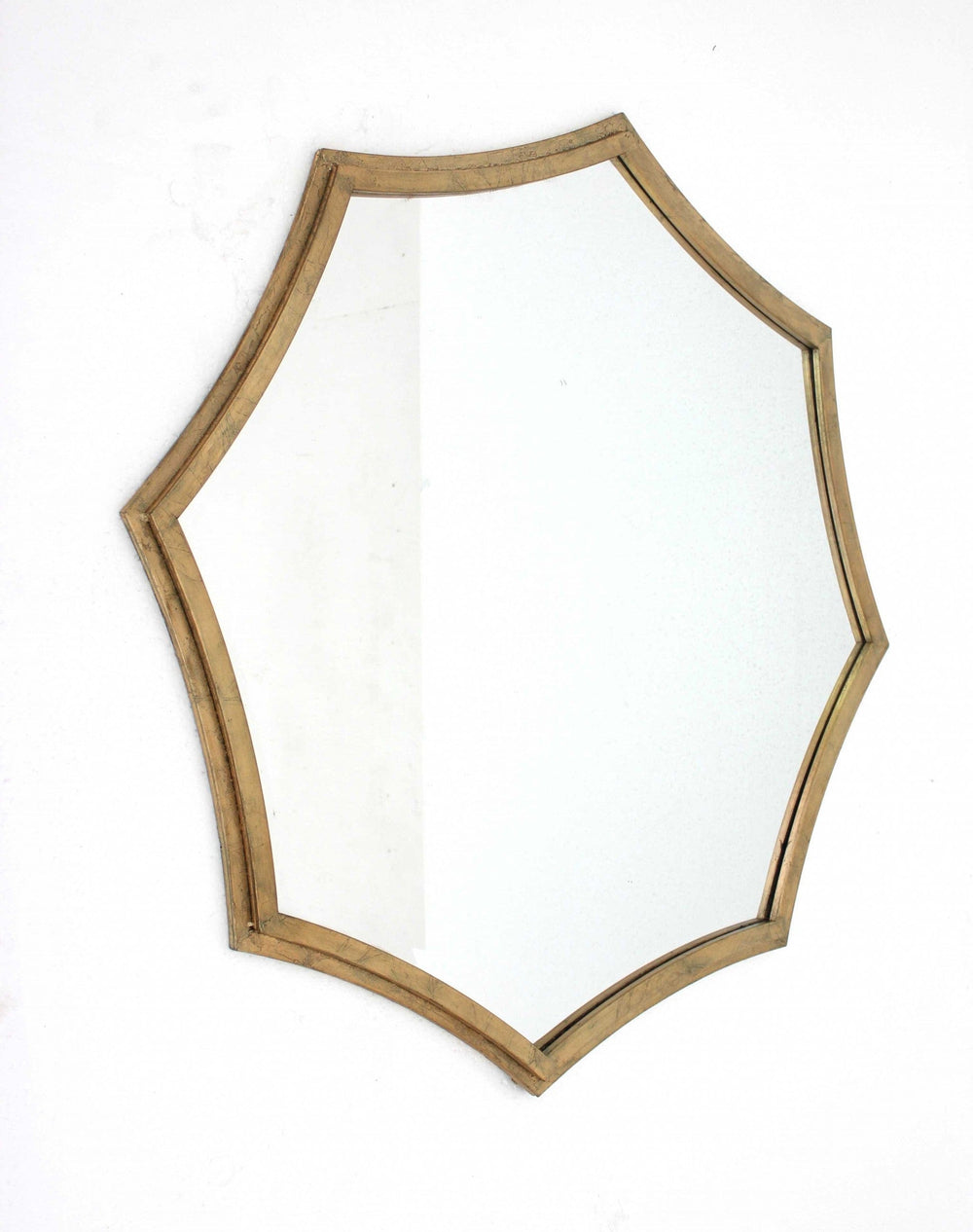 33" Gold Octagon Metal Framed Accent Mirror - Homeroots - Flyclothing LLC