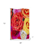 48 X 72 Multi Color Wood Canvas Daisy And Rose Screen - Homeroots - Flyclothing LLC