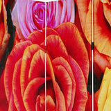 48 X 72 Multi Color Wood Canvas Daisy And Rose Screen - Homeroots - Flyclothing LLC