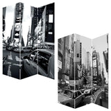 48 X 72 Multi Color Wood Canvas New York City Screen - Homeroots - Flyclothing LLC