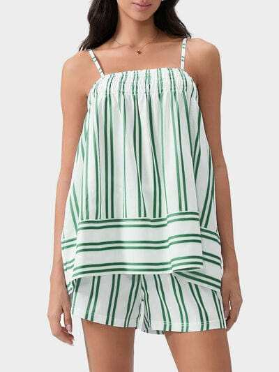 Smocked Square Neck Cami and Shorts Set - Trendsi - Flyclothing LLC