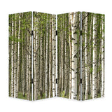 84" X 84" Multi Color Wood Canvas Prolific Forrest Screen - Homeroots