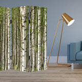 84" X 84" Multi Color Wood Canvas Prolific Forrest Screen - Homeroots