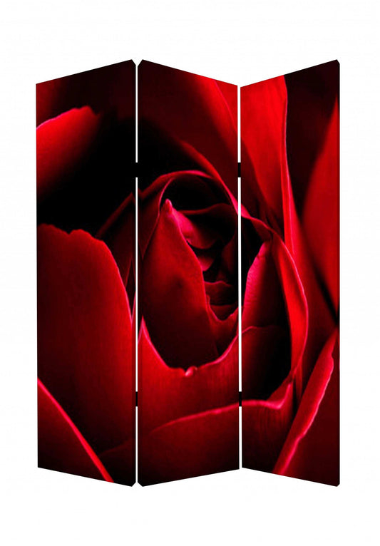 48 X 72 Multi Color Wood Canvas Rose Screen - Homeroots - Flyclothing LLC