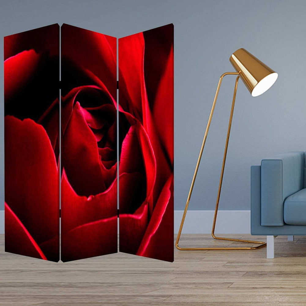 48 X 72 Multi Color Wood Canvas Rose Screen - Homeroots - Flyclothing LLC