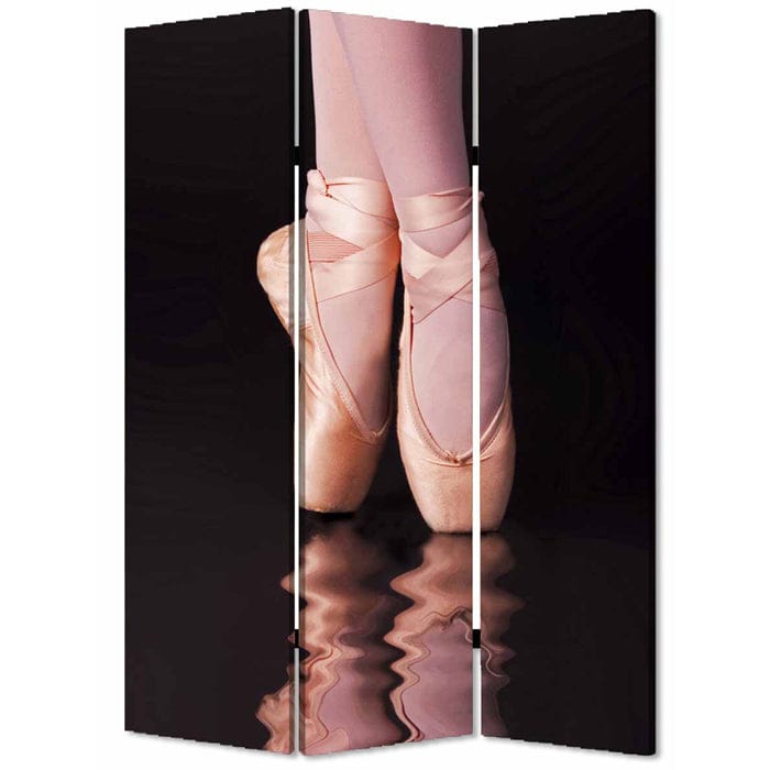 48" X 72" Multi Color Wood Canvas Ballet Screen - Homeroots