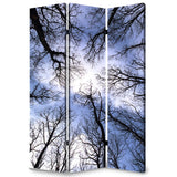 48" X 72" Multi Color Wood Canvas Forest Screen - Homeroots