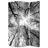 48" X 72" Multi Color Wood Canvas Forest Screen - Homeroots