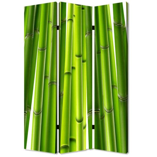 48" X 72" Multi Color Wood Canvas Bamboo Screen - Homeroots