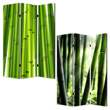 48" X 72" Multi Color Wood Canvas Bamboo Screen - Homeroots