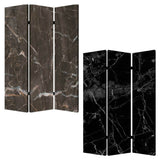 48" X 72" Multi Color Wood Canvas Black Marble Screen - Homeroots