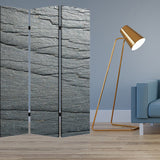 84" X 84" Multi Color Wood Canvas Black Slate Screen - Homeroots