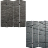 84" X 84" Multi Color Wood Canvas Black Slate Screen - Homeroots